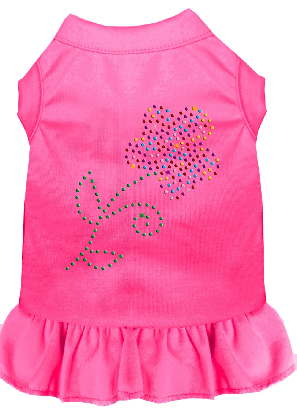 Rhinestone Multi Flower Dress Bright Pink Xxxl