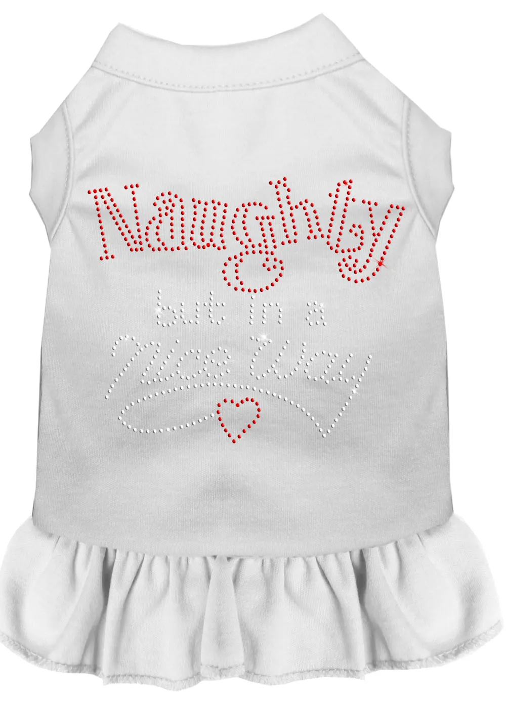 Rhinestone Naughty But In A Nice Way Dress White Lg