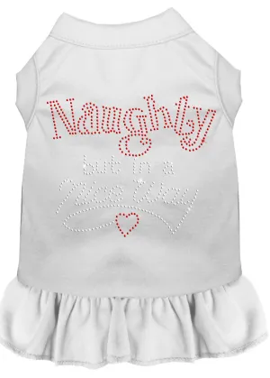 Rhinestone Naughty But In A Nice Way Dress White Lg