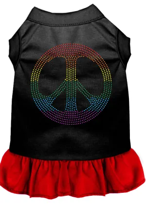 Rhinestone Rainbow Peace Dress Black With Red Xxl