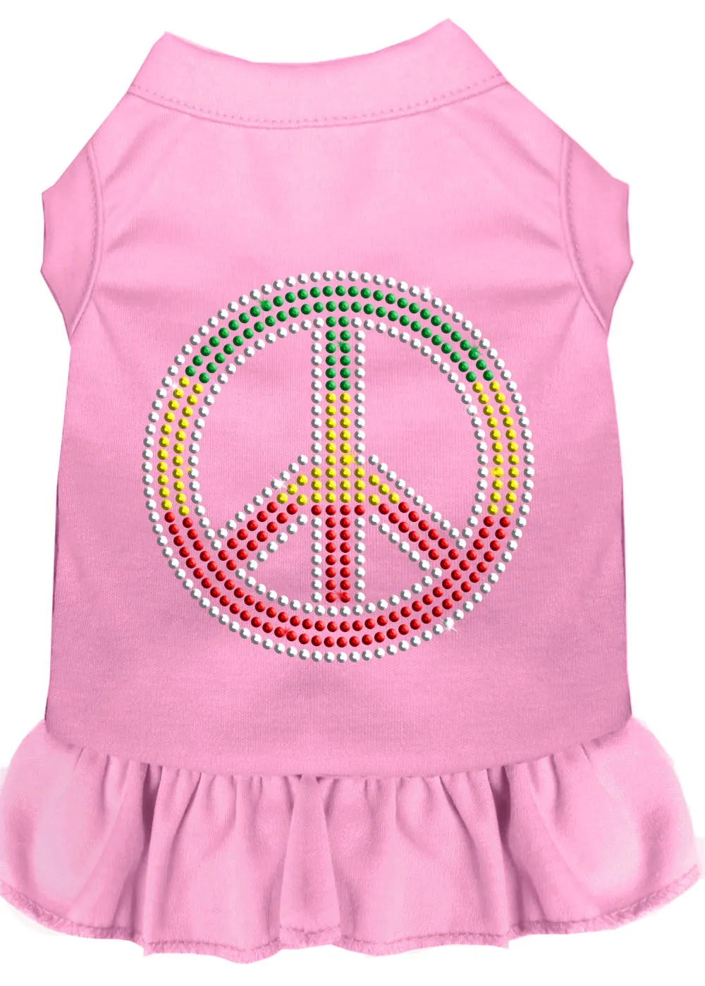 Rhinestone Rasta Peace Dress Light Pink 4x