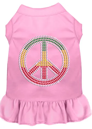 Rhinestone Rasta Peace Dress Light Pink 4x
