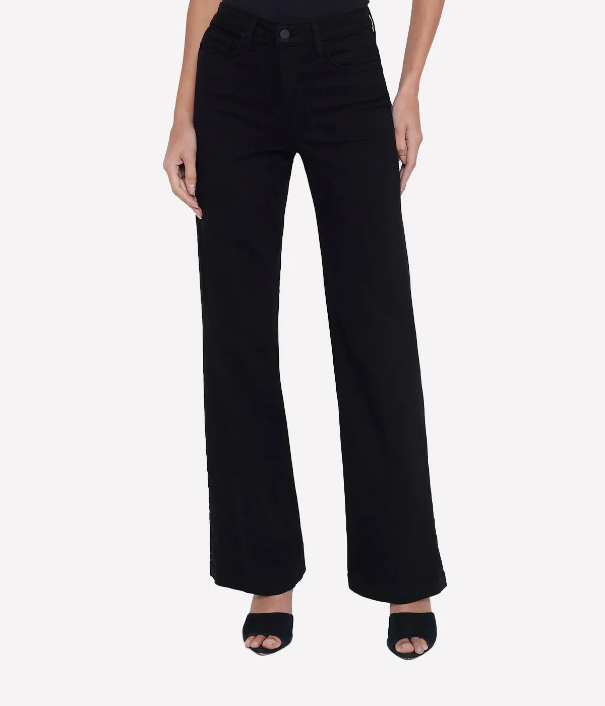 Scottie H/R Wide Leg Jean in Black