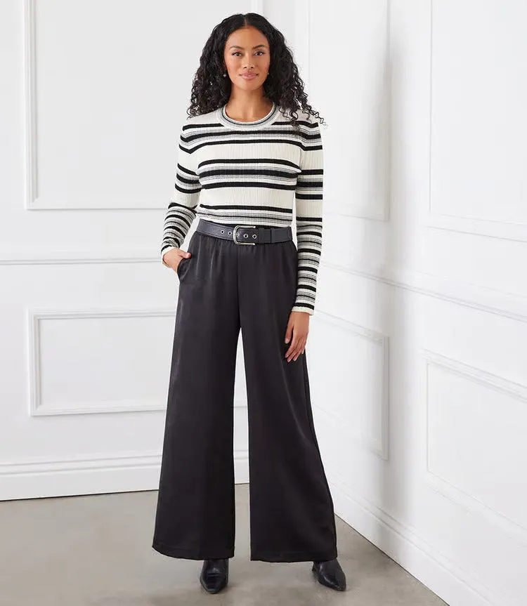 Sonnet Stripe Ribbed Sweater Top - Karen Kane 3L89789