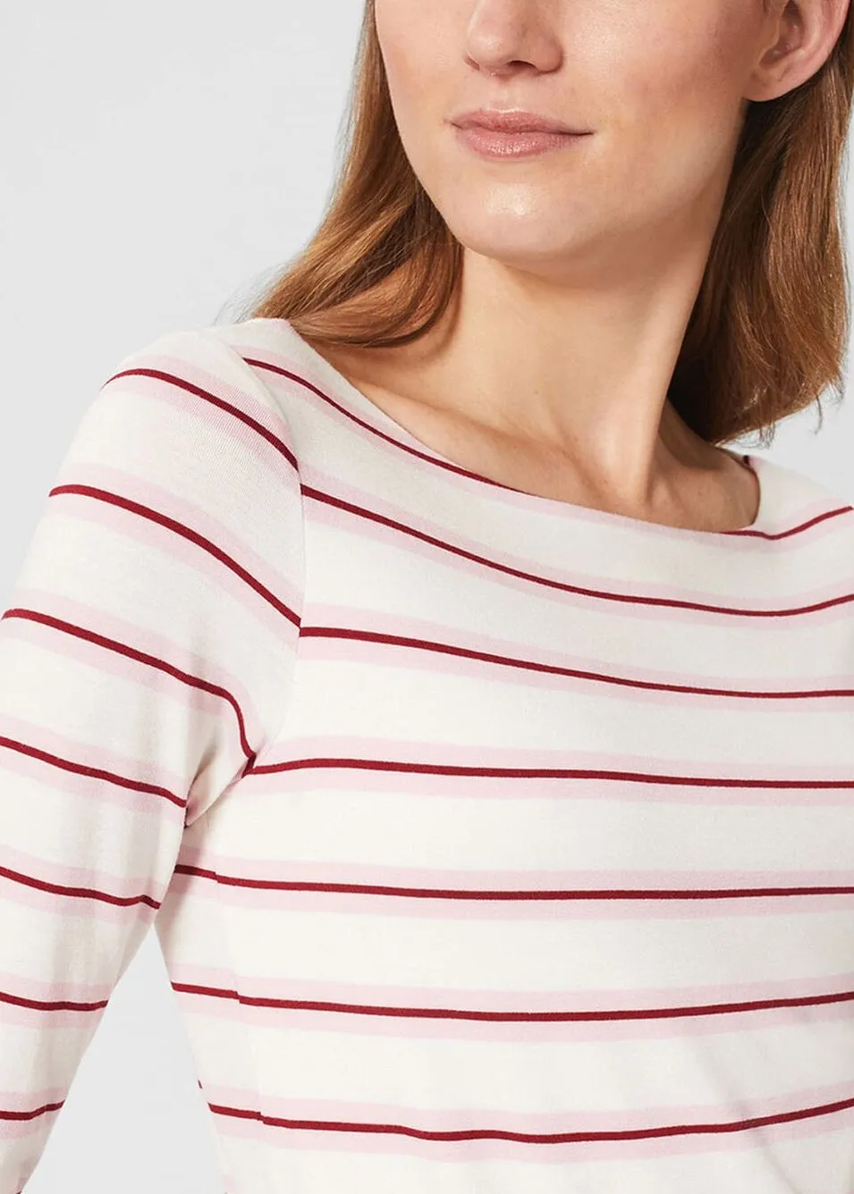 Sonya Stripe Top 0123/2046/9324l01 Ivory-Pink