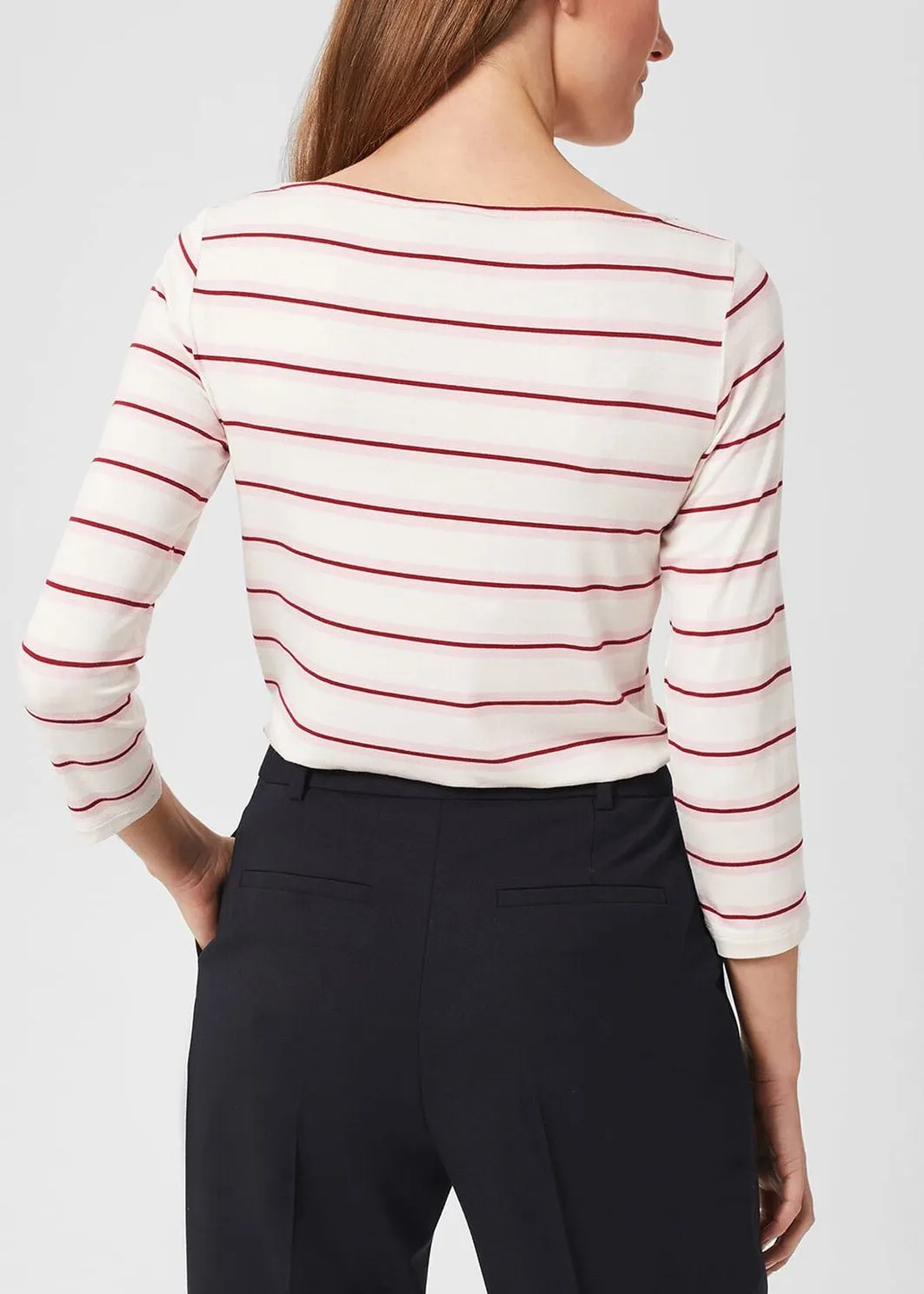 Sonya Stripe Top 0123/2046/9324l01 Ivory-Pink