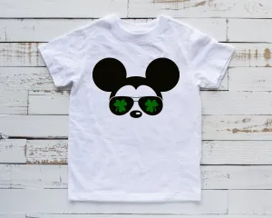 St. Patrick's Day Mickey Mouse T Shirt for Kids - clover glasses - Shamrocks - Lucky Disney Shirt