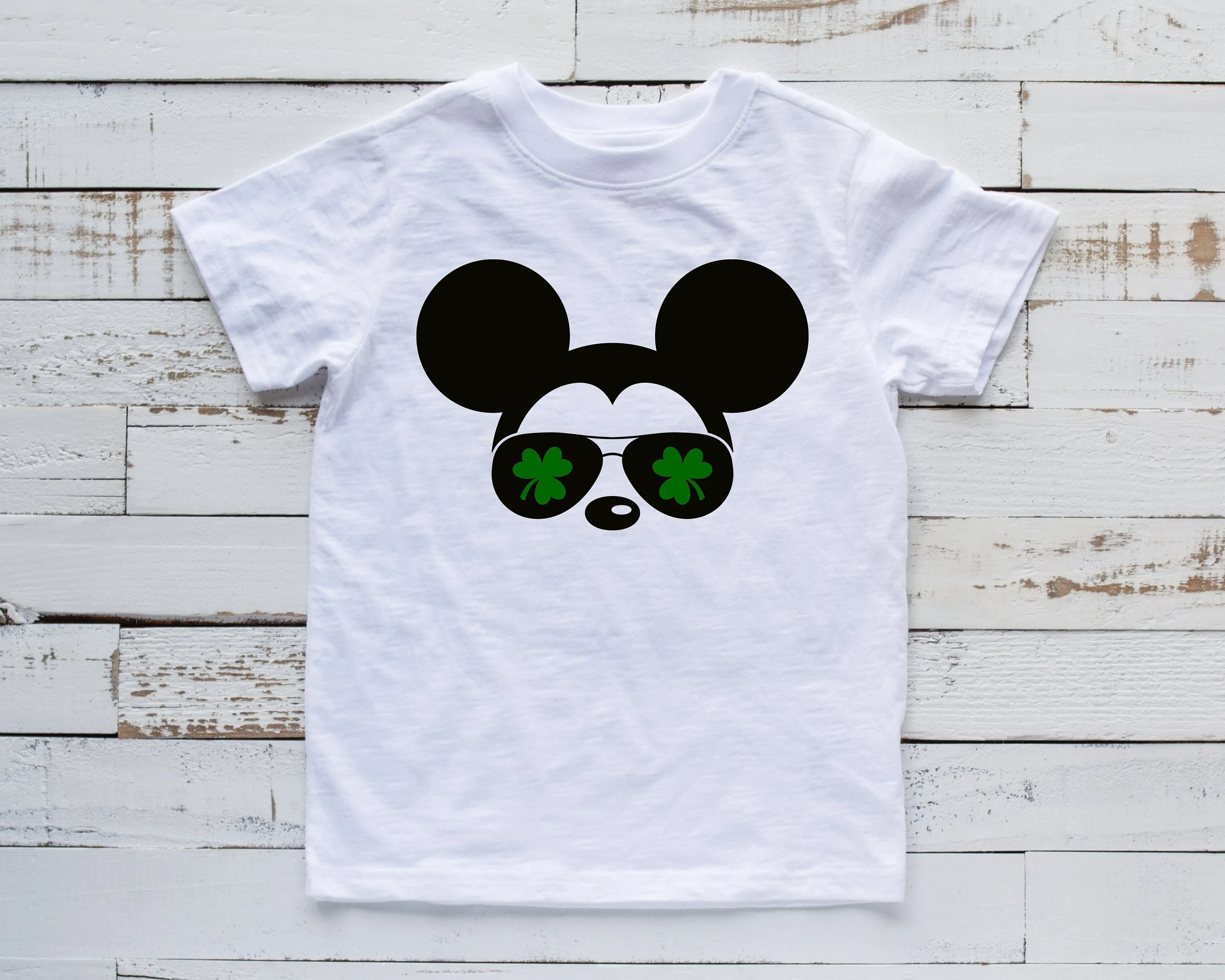 St. Patrick's Day Mickey Mouse T Shirt for Kids - clover glasses - Shamrocks - Lucky Disney Shirt