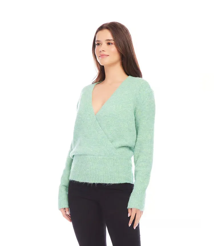 Stevie Seaglass Wrap Sweater - Karen Kane 3L89764