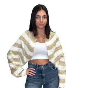 Stripe Knit Sweater Cardigan