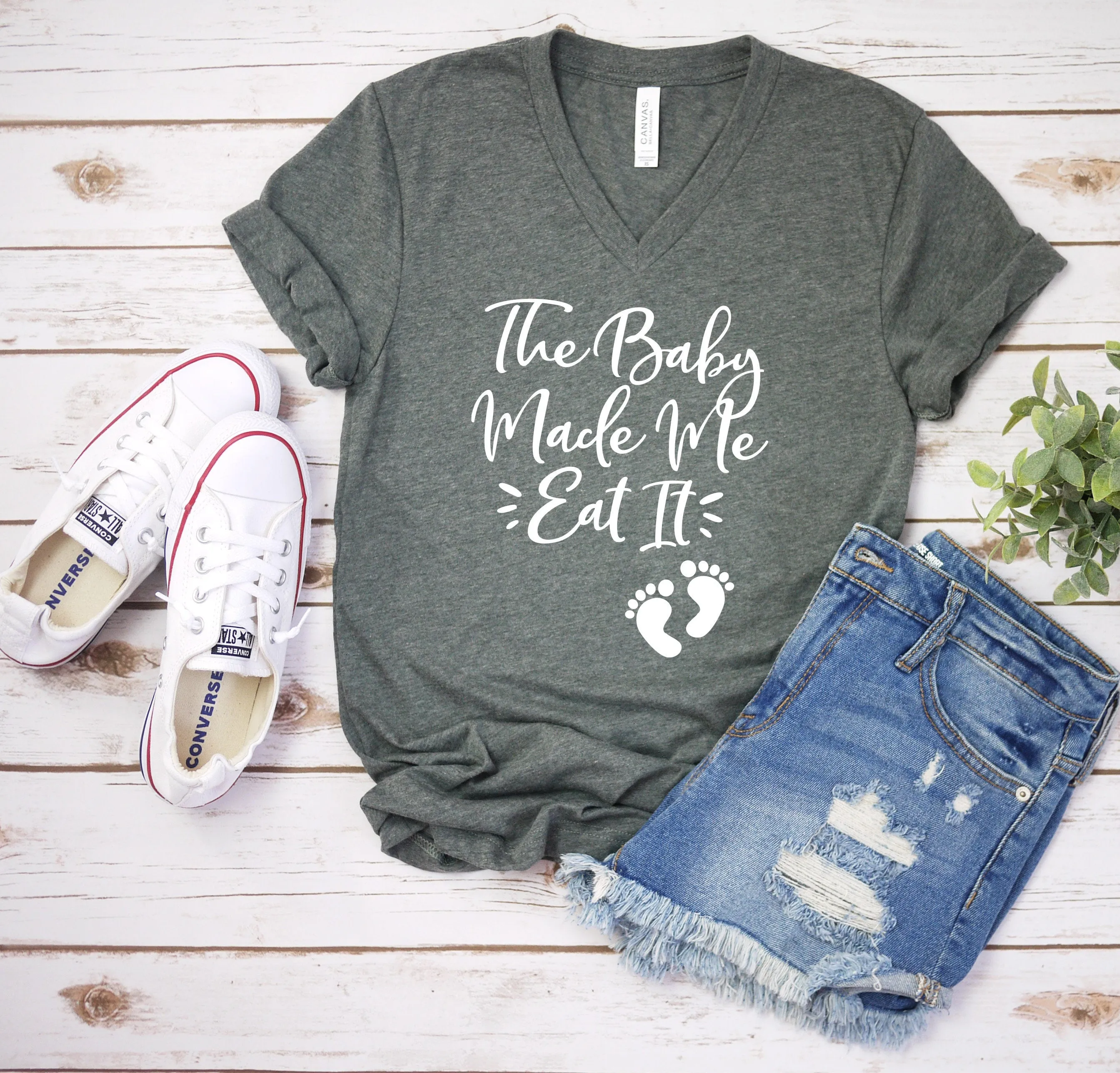The Baby Made Me Eat It T Shirt - Mom Shirts - Mom Life - Funny Mommy to Be Shirt - Pregnant - Maternity