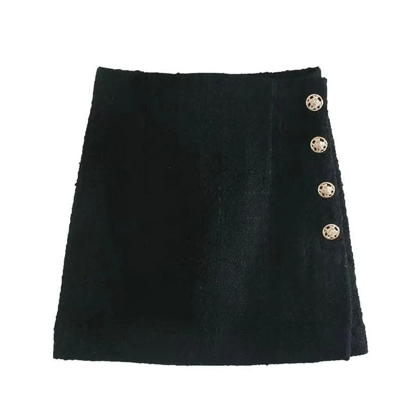 VINTAGE PATCHWORK TWEED MINI SKIRT