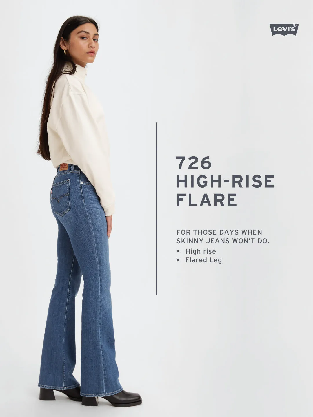 Women's High Rise 726 Slim Flared Fit Indigo Jeans