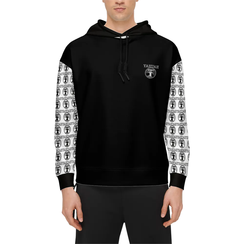 Yahuah-Tree of Life 02-06 Yin Yang Men’s Designer Relaxed Fit Pullover Hoodie